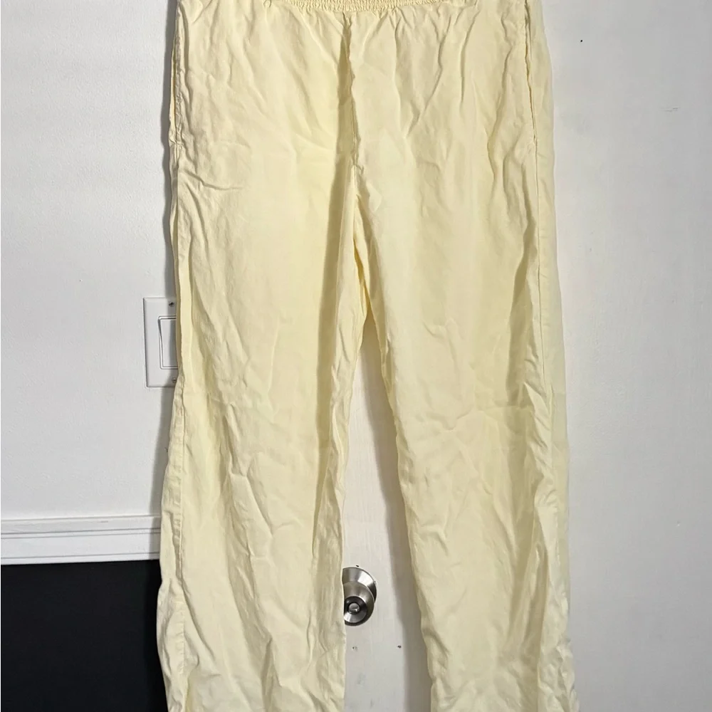 Cloth & Stone Light Cream Wide Leg Pants - Picture 3 of 6